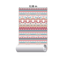 Load image into Gallery viewer, Geometric Ethnic Pink and Blue Peel &amp; Stick Wallpaper N05120
