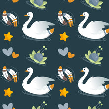 Load image into Gallery viewer, Swan Hearts Stars Peel &amp; Stick Wallpaper N05122
