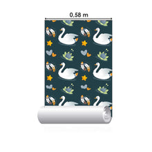 Load image into Gallery viewer, Swan Hearts Stars Peel &amp; Stick Wallpaper N05122
