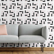 Load image into Gallery viewer, Abstract Pink Black Peel &amp; Stick Wallpaper N05188
