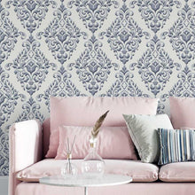 Load image into Gallery viewer, Damask Classic White Peel &amp; Stick Wallpaper N05198
