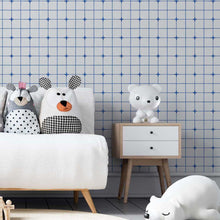 Load image into Gallery viewer, Tile Blue and White Peel &amp; Stick Wallpaper N05219

