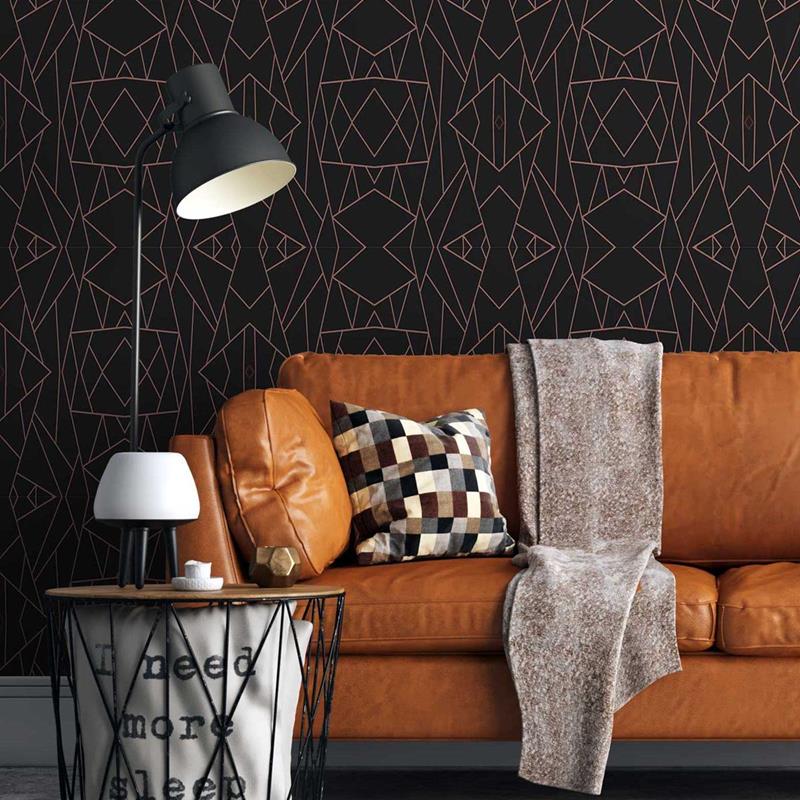 Abstract Geometric Pink Peel & Stick Wallpaper N05226