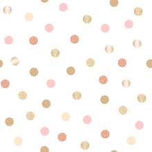 Load image into Gallery viewer, Shiny Golden Glitter Pink Polka Dots Peel &amp; Stick Wallpaper N05231
