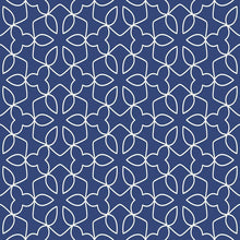 Load image into Gallery viewer, Geometric Floral Blue Peel &amp; Stick Wallpaper N05247
