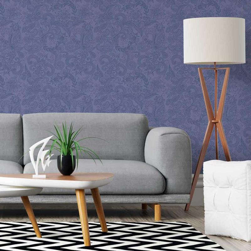 Floral Indian Blue Peel & Stick Wallpaper N05256