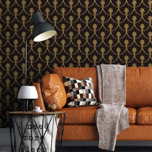 Load image into Gallery viewer, Vintage Golden Mermaid Tail Peel &amp; Stick Wallpaper N05270
