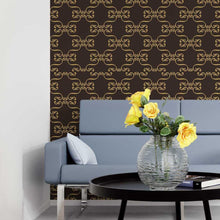 Load image into Gallery viewer, Damask Brown and Golden Peel &amp; Stick Wallpaper N05274
