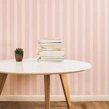 Load image into Gallery viewer, Salmon Striped Peel &amp; Stick Wallpaper N05280
