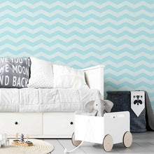 Load image into Gallery viewer, Chevron Blue Tiffany Peel &amp; Stick Wallpaper N05281
