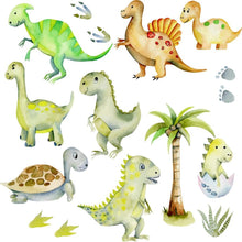 Load image into Gallery viewer, Watercolor Dinosaurs Peel &amp; Stick Wallpaper N06001
