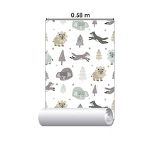 Load image into Gallery viewer, Minimalist Animais Pine Trees Peel &amp; Stick Wallpaper N06006
