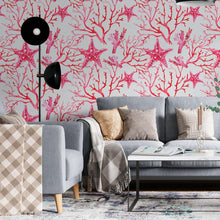 Load image into Gallery viewer, Starfish and Algae Peel &amp; Stick Wallpaper N06009
