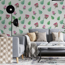 Load image into Gallery viewer, Pink Watercolor Leaves Peel &amp; Stick Wallpaper N06014
