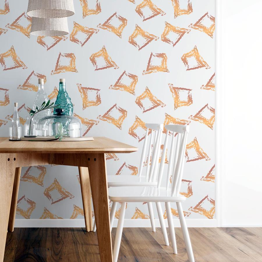 Geometric Yellow Peel & Stick Wallpaper N06024