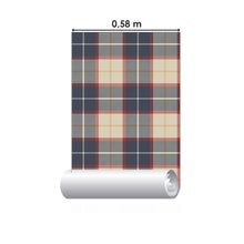 Load image into Gallery viewer, Beige Red and Blue Plaid Peel &amp; Stick Wallpaper N06037

