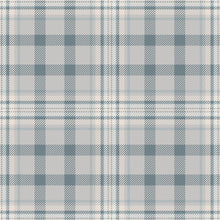 Load image into Gallery viewer, Cream and Blue Plaid Peel &amp; Stick Wallpaper N06038
