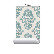 Load image into Gallery viewer, Floral Damask Soft Green Peel &amp; Stick Wallpaper N06044
