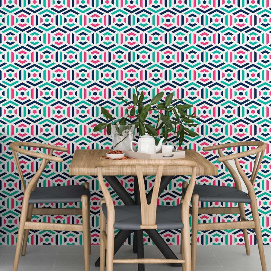 Geometric Retro Peel & Stick Wallpaper N06050