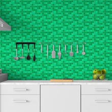 Load image into Gallery viewer, Tile Tablets Tessellation Style Green Peel &amp; Stick Wallpaper N06062

