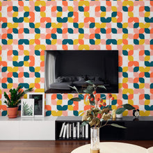 Load image into Gallery viewer, Pink and Yellow Graphic Retro Peel &amp; Stick Wallpaper N06072

