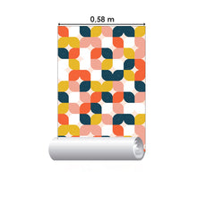 Load image into Gallery viewer, Pink and Yellow Graphic Retro Peel &amp; Stick Wallpaper N06072
