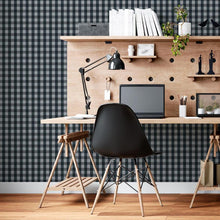 Load image into Gallery viewer, Gray and Black Plaid Peel &amp; Stick Wallpaper N06098
