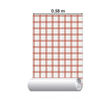 Load image into Gallery viewer, Red and White Plaid Peel &amp; Stick Wallpaper N06099
