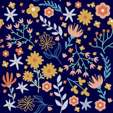 Load image into Gallery viewer, Flowers and Leaves Dark Peel &amp; Stick Wallpaper N06105
