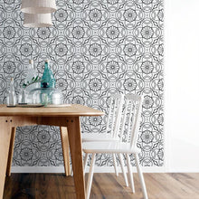 Load image into Gallery viewer, Geometric Black and White Peel &amp; Stick Wallpaper N06119
