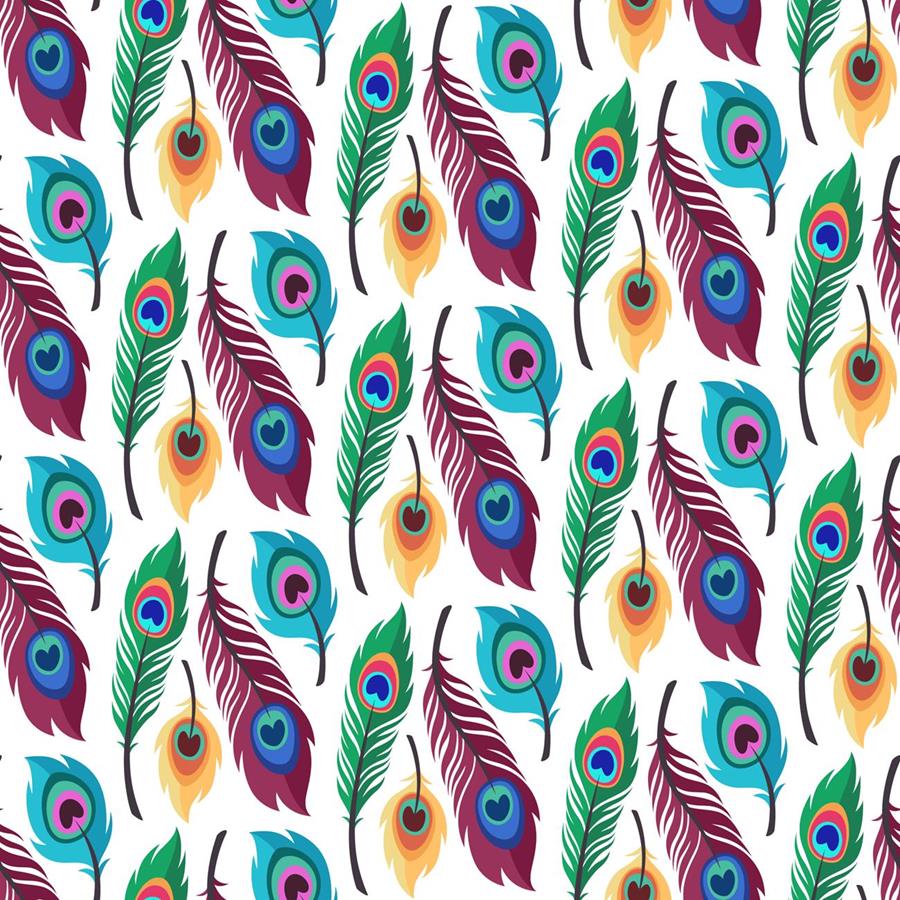 Colorful Peacock Feathers Peel & Stick Wallpaper N06135