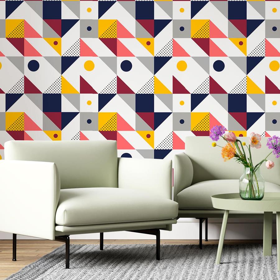 Geometric Retro Peel & Stick Wallpaper N06136