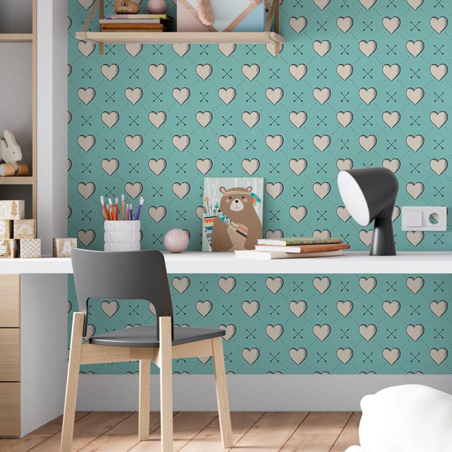Blue Hearts Peel & Stick Wallpaper N06152
