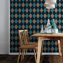 Load image into Gallery viewer, Blue and Beige Sweater Peel &amp; Stick Wallpaper N06153
