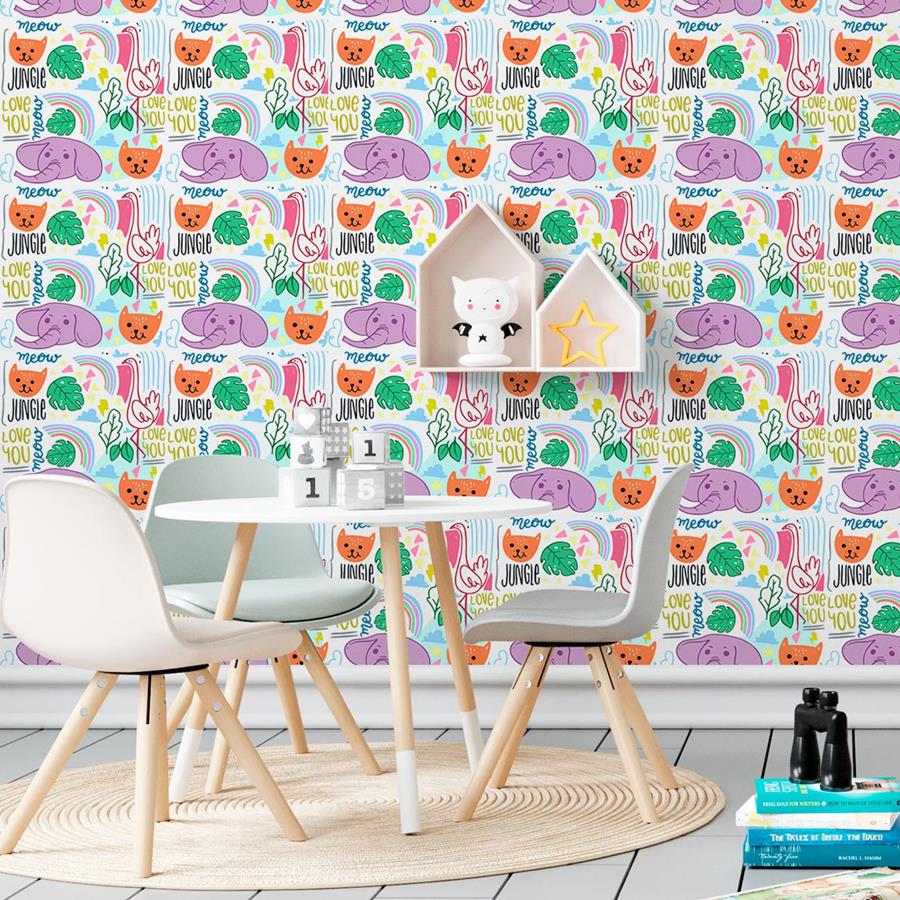 Elephants and Rainbows Peel & Stick Wallpaper N06166