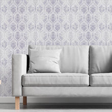 Load image into Gallery viewer, Damask Classic Blue White Peel &amp; Stick Wallpaper N06171
