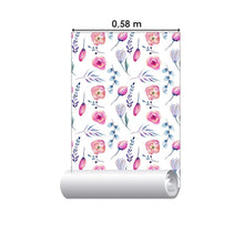 Load image into Gallery viewer, Pink Flowers and Purple Peel &amp; Stick Wallpaper N06180
