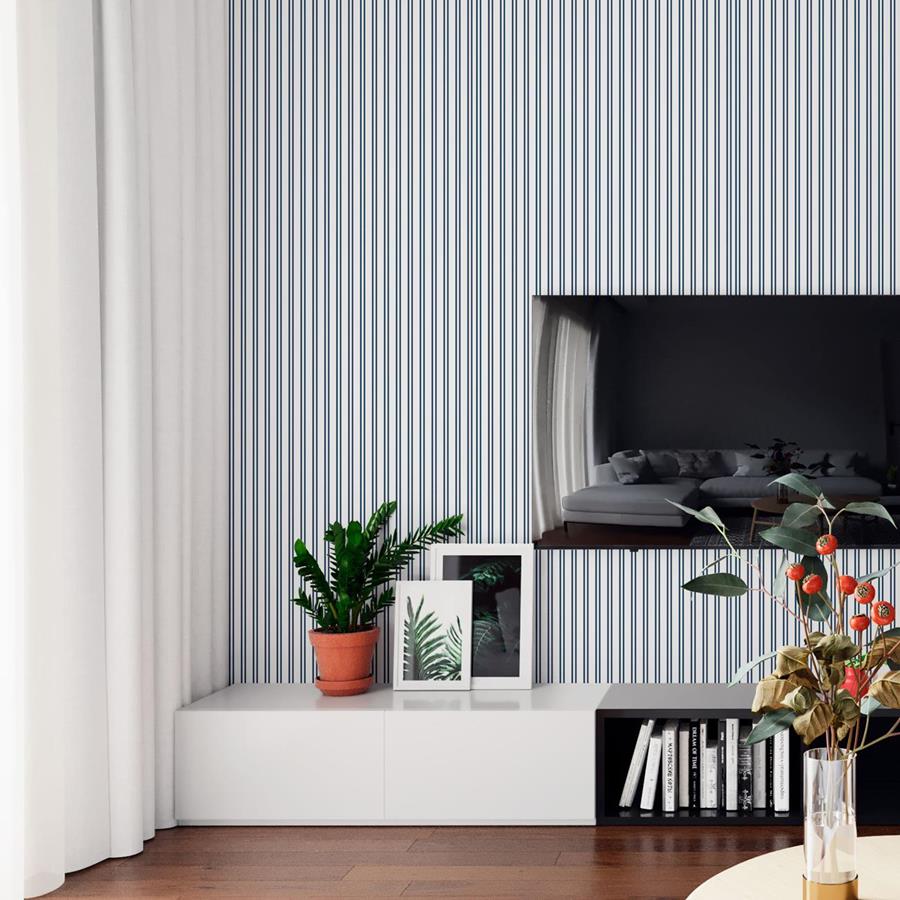 Blue Striped Peel & Stick Wallpaper N06192