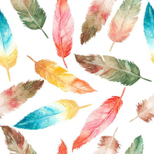 Load image into Gallery viewer, Watercolor Colorfil Feathers Peel &amp; Stick Wallpaper N06213
