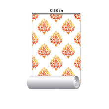 Load image into Gallery viewer, Damask Orange and Yellow Peel &amp; Stick Wallpaper N06217
