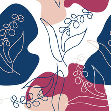 Load image into Gallery viewer, Artistic Flowers Lines Peel &amp; Stick Wallpaper N06219
