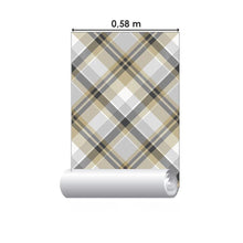 Load image into Gallery viewer, Plaid Beige Peel &amp; Stick Wallpaper N06227
