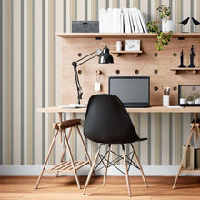 Load image into Gallery viewer, Beige Striped Peel &amp; Stick Wallpaper N06231
