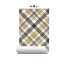 Load image into Gallery viewer, Beige Plaid Peel &amp; Stick Wallpaper Peel &amp; Stick Wallpaper N06238

