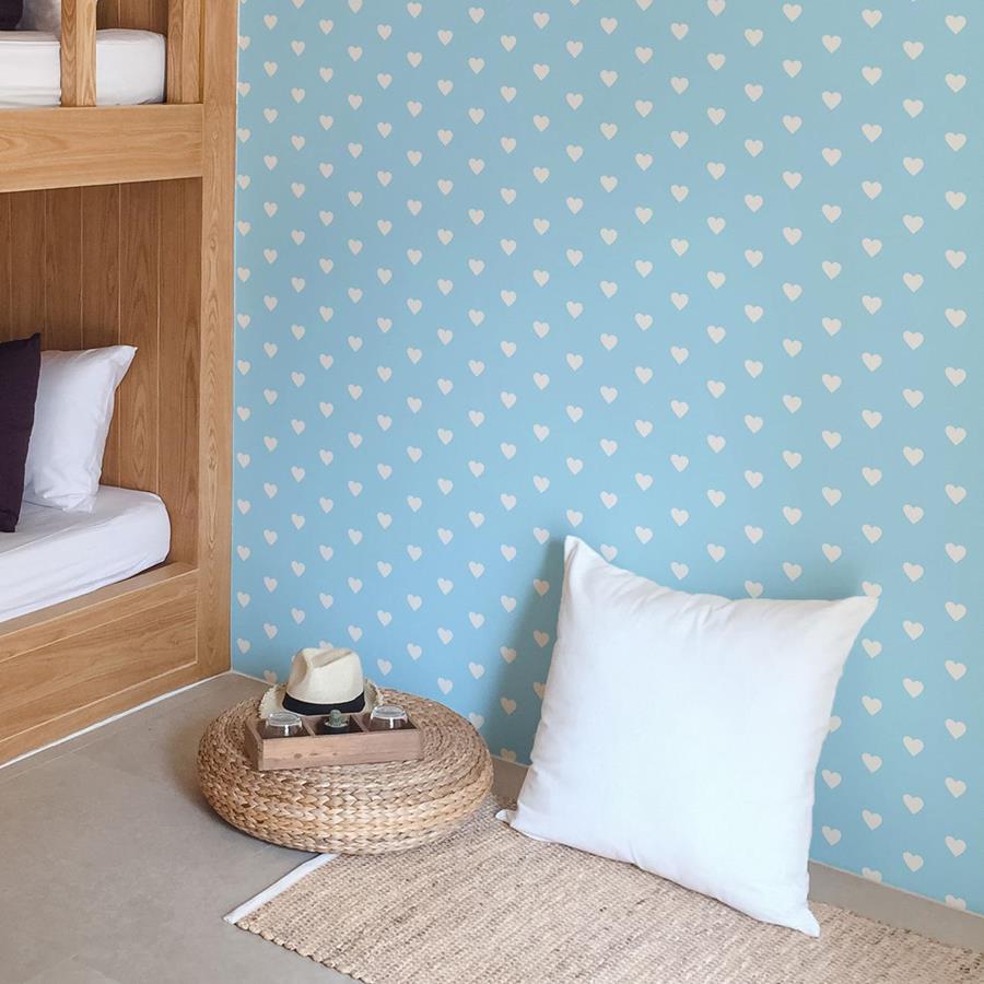 Blue Hearts Peel & Stick Wallpaper N06240