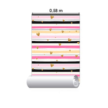 Load image into Gallery viewer, Hearts Striped Peel &amp; Stick Wallpaper N06243
