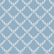 Load image into Gallery viewer, Plaid Damask Blue Peel &amp; Stick Wallpaper N06244
