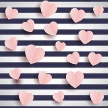 Load image into Gallery viewer, Stripes and Hearts Peel &amp; Stick Wallpaper N06246
