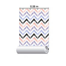 Load image into Gallery viewer, Chevron Lilás Pink and Black Peel &amp; Stick Wallpaper N06251
