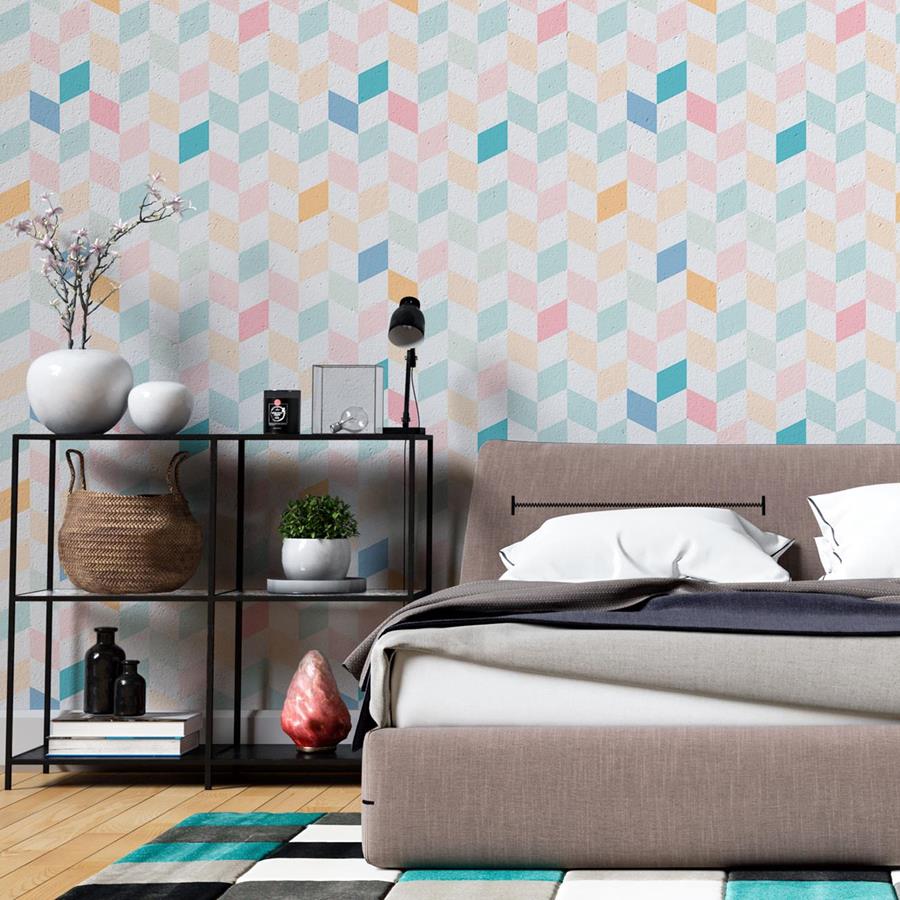 Gray Waves Geometric Peel & Stick Wallpaper N06211